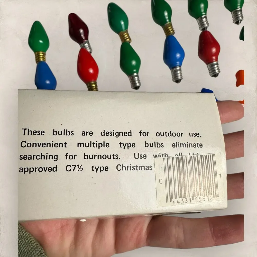 Vintage Christmas Tree Lamp light bulbs blue green orange Red c 7 1/2 lot 32